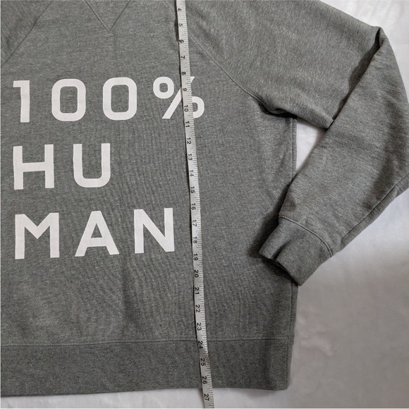 Everlane Typography Gray and White 100 % Human Crew Neck Sweatshirt - Picture 4 of 5